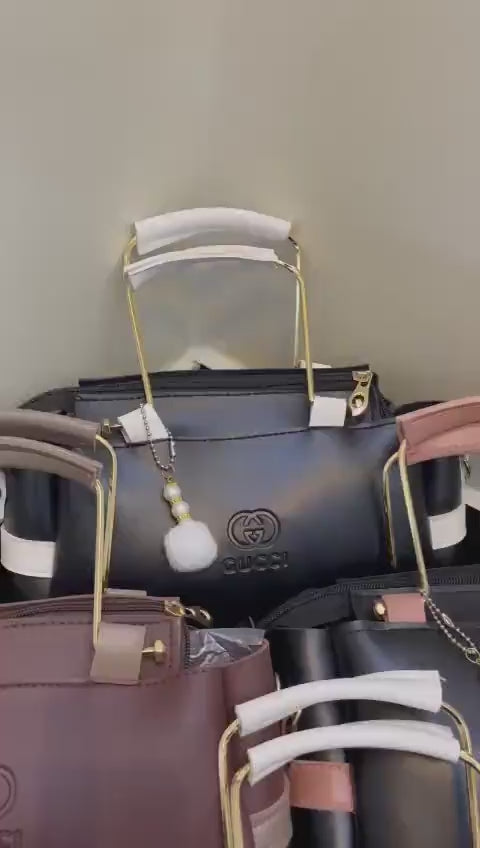 Luxury Women’s Handbag with Matching Wallet - High-Quality Rexine Leather - Nexure Deals