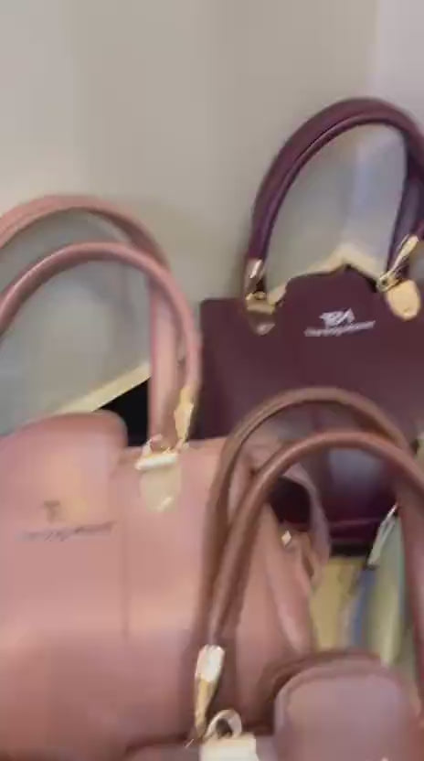 Premium 3-in-1 Ladies Handbag Trio | Textured Rexine Collection