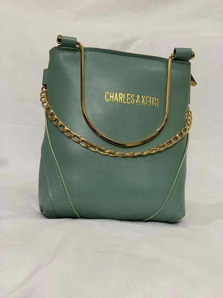 Women’s Pastel Green Shoulder Bag | Elegant Gold Hardware | Modern Structured Handbag