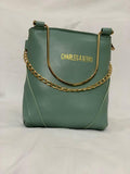 Women’s Pastel Green Shoulder Bag | Elegant Gold Hardware | Modern Structured Handbag