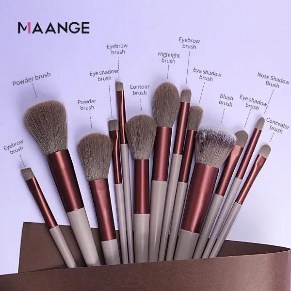 Premium 13-piece Rose Gold Makeup brush set with Soft synthetic Bristles.