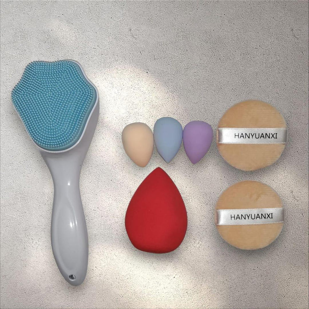 Premium quality, 7 in 1 makeup tools with facial scrub and blenders