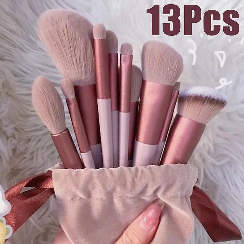 Premium 13-piece Rose Gold Makeup brush set with Soft synthetic Bristles.