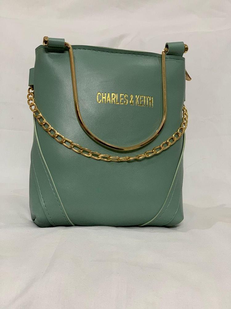 Women’s Pastel Green Shoulder Bag | Elegant Gold Hardware | Modern Structured Handbag