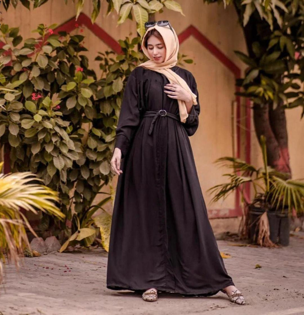 Versatile Front-Open Georgette Abaya – Lightweight & Breathable