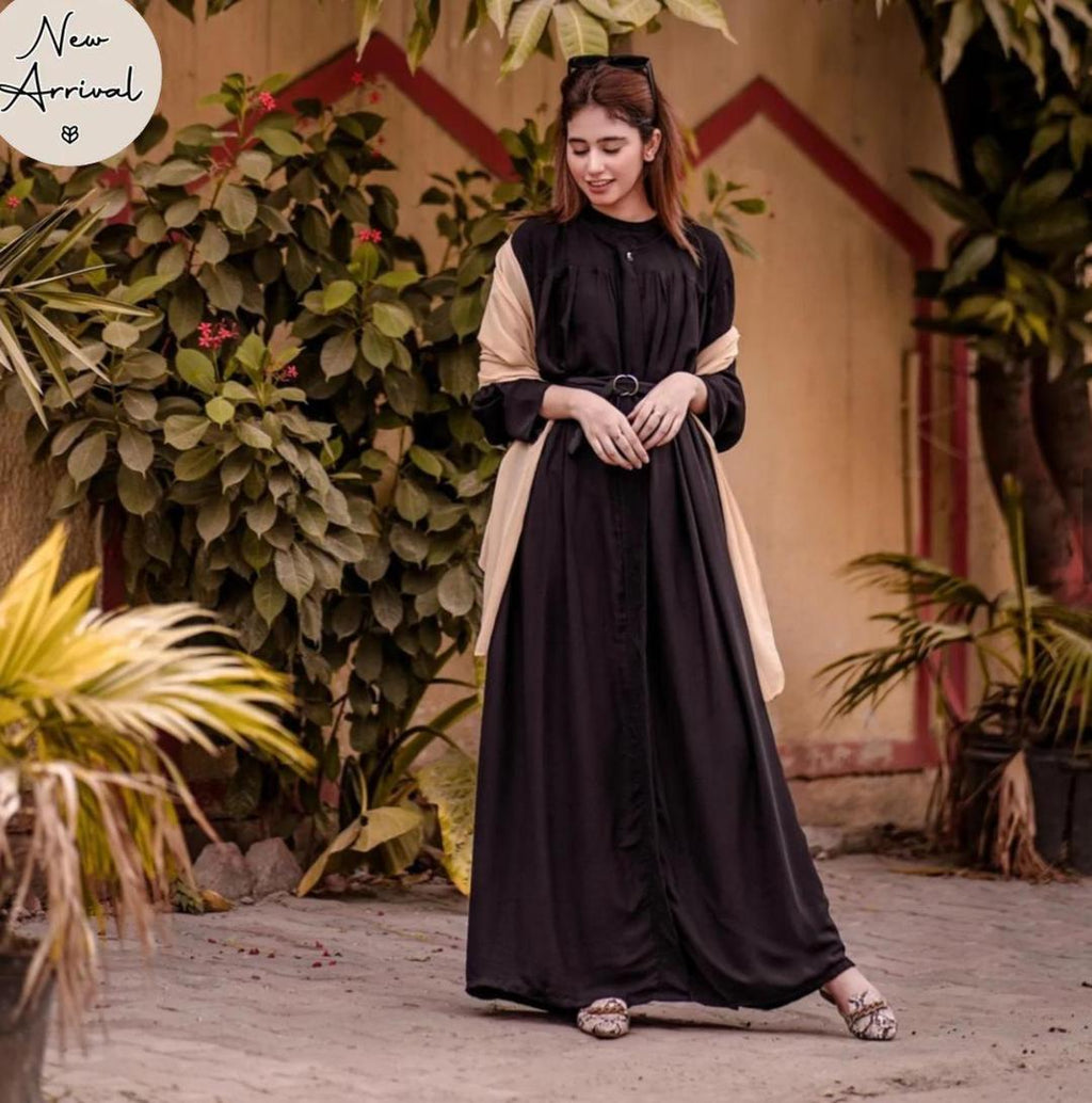 Versatile Front-Open Georgette Abaya – Lightweight & Breathable